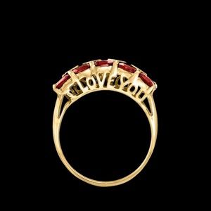10k Garnet Oval Cluster Ring - 2.20 ct. Yellow Gold - Good Vintage Condition.